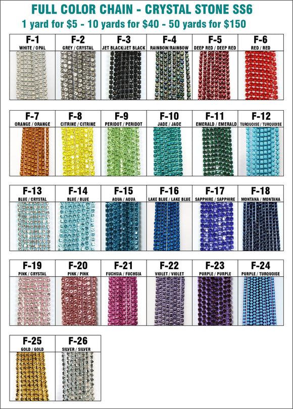 Full Color Chain - Crystal Stone SS6