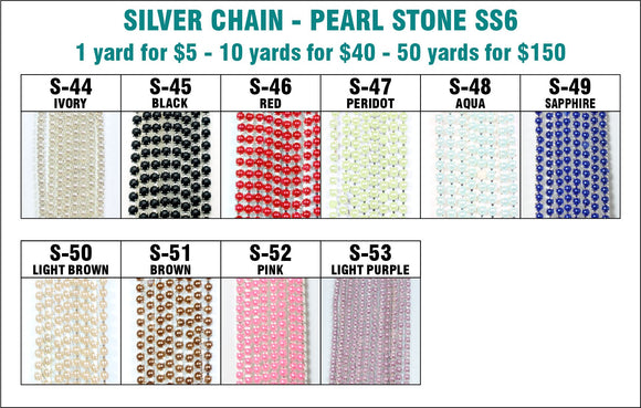 Silver Chain - Pearl Stone SS6