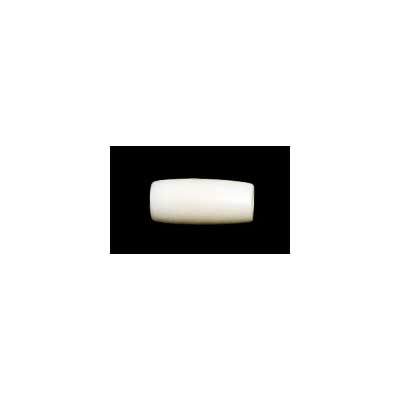 Single ivory 0.5 inch bone hairbone pipe bead on a black background