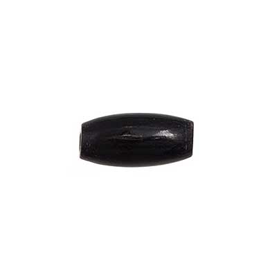 Single black 0.5 inch bone hairbone pipe bead on a white background