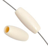 1'' Acrylic Hairbone Pipe Beads, 25pc White