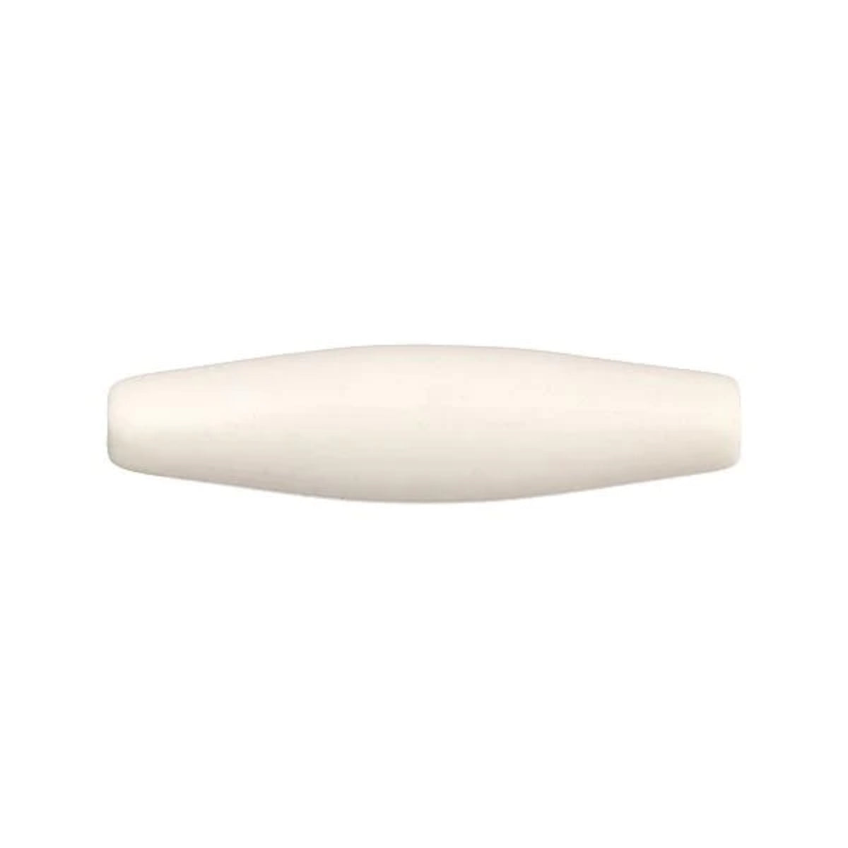Single white 1.5 inch acrylic hairbone pipe bead on a white background