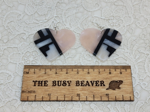 Resin Slab Inlay Earrings, color Combo #10