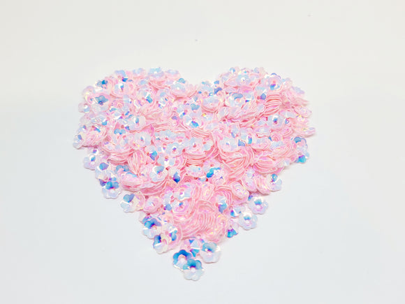 6mm Flower Sequins, Light Pink