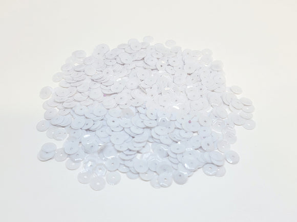 6mm Round Sequins, White