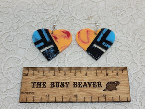 Resin Slab Inlay Earrings, color Combo #13
