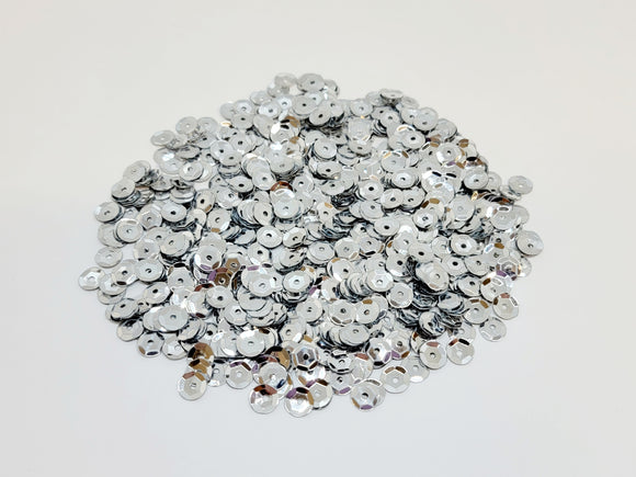 6mm Round Sequins, Silver