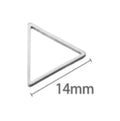 Single silver stainless steel open triangle bezel frame with a 14mm size label