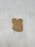 Pair of 37mm matte resin heart cabochons (cabs) in #15 Brown