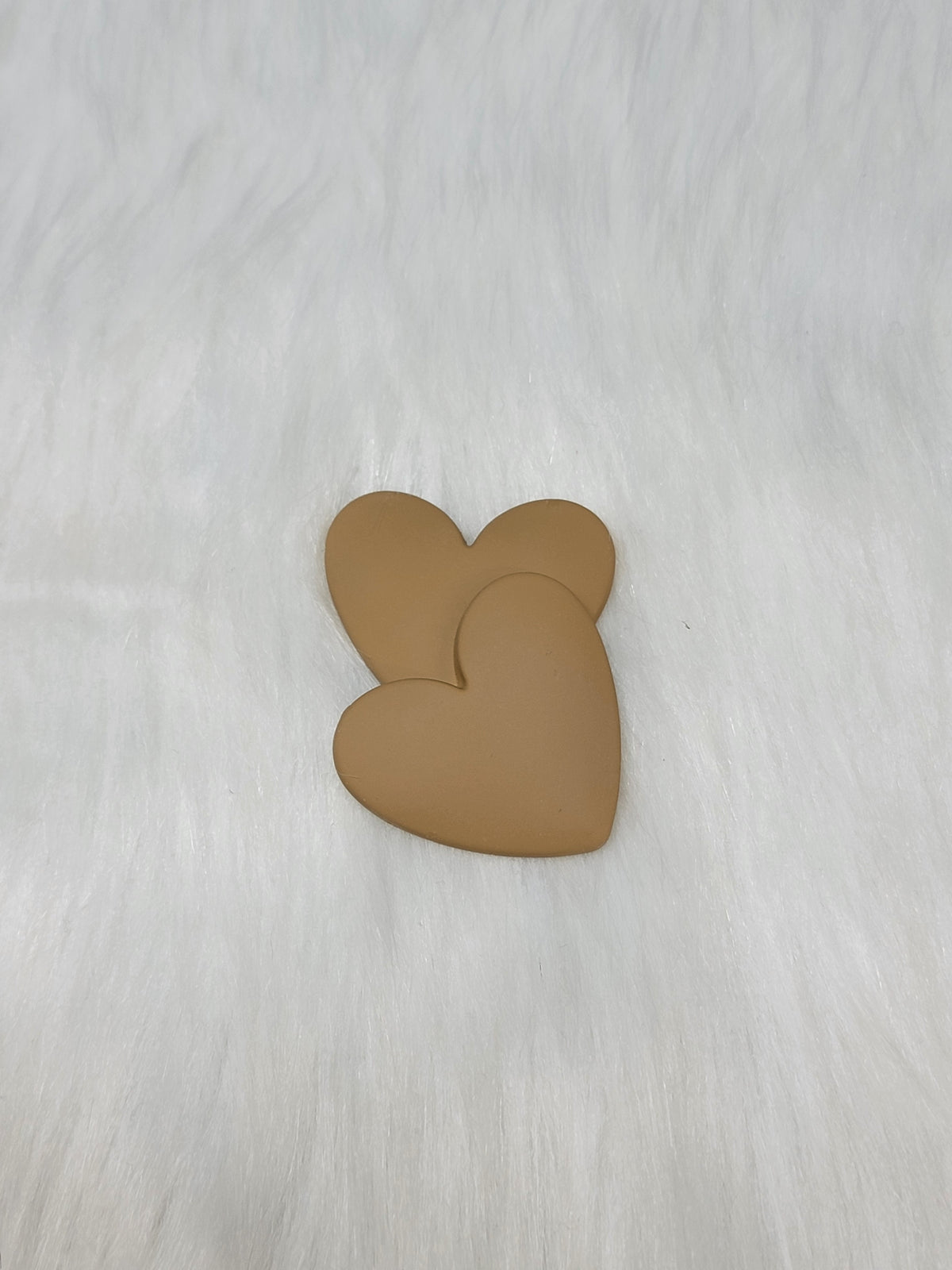 Pair of 37mm matte resin heart cabochons (cabs) in #15 Brown