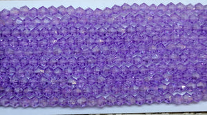 4mm Glass Bicone, Transparent Violet AB