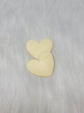 Pair of 37mm matte resin heart cabochons (cabs) in #25 Buttercream