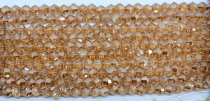 4mm Glass Bicone, Transparent Cream AB