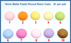 18mm Matte Pastel Round Resin Cabs