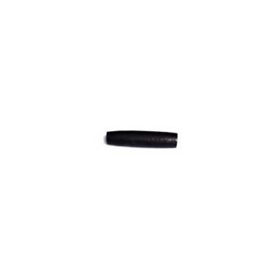 Single black 1 inch bone hairbone pipe bead shown small on a white background