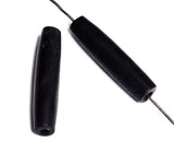 1'' Bone Hairbone Pipe Beads, 25pc Black