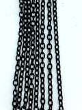 Hanging strands of 2.5 x 3.5mm black stainless steel link chain
