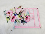 Magnetic Lid Beading Board - Hummingbirds & Pink Flowers