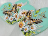 Busy Beaver Exclusives - Premium 3D 37mm Resin Heart Cabochons - Yellow Butterfly