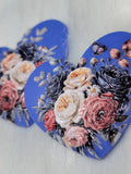 Busy Beaver Exclusives - Premium 3D 37mm Resin Heart Cabochons - Blue & Pink Roses