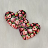 Busy Beaver Exclusives - Premium 3D  37mm Resin Heart Cabochons - Mixed Strawberries