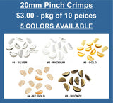 Pinch Crimp Ends, 10pc