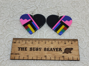 Resin Slab Inlay Earrings, color Combo #21