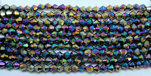 4mm Glass Bicone, Multicolor Iris