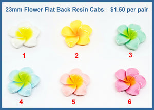 23mm Flower Resin Cabs