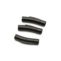 Three black curved tube magnetic clasps with a 23 x 4mm inside hole