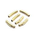 Three gold curved tube magnetic clasps with a 23 x 4mm inside hole