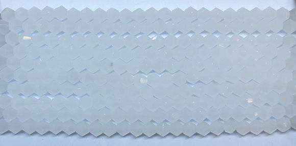 4mm Glass Bicone, Frosted Crystal
