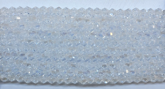 4mm Glass Bicone, Transparent Crystal