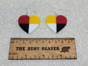 Resin Slab Inlay Earrings, color Combo #25