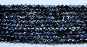 4mm Glass Bicone, Metallic Gunmetal