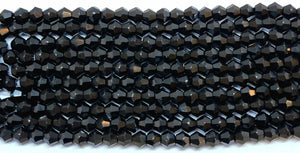 4mm Glass Bicone, Black