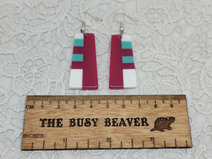 Resin Slab Inlay Earrings, color Combo #27