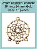 28mm x 34mm Dream Catcher Pendants