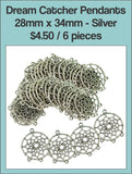 28mm x 34mm Dream Catcher Pendants