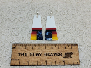 Resin Slab Inlay Earrings, color Combo #29
