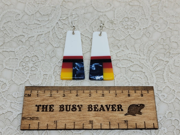 Resin Slab Inlay Earrings, color Combo #29
