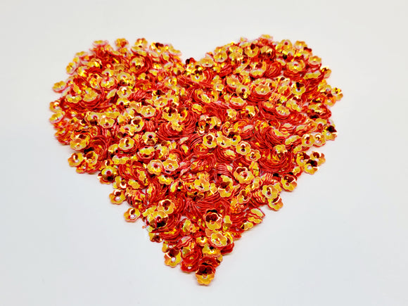 6mm Flower Sequins, Fire Red