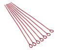 Fan of 30mm copper 20 gauge eye pins, each with a small round loop at one end, on white