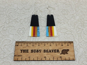 Resin Slab Inlay Earrings, color Combo #31