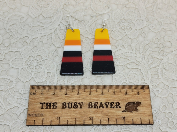 Resin Slab Inlay Earrings, color Combo #33