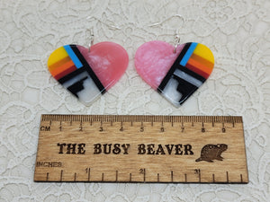 Resin Slab Inlay Earrings, color Combo #3