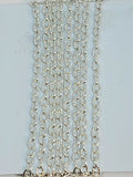 Hanging strands of 3 x 4mm silver stainless steel link chain