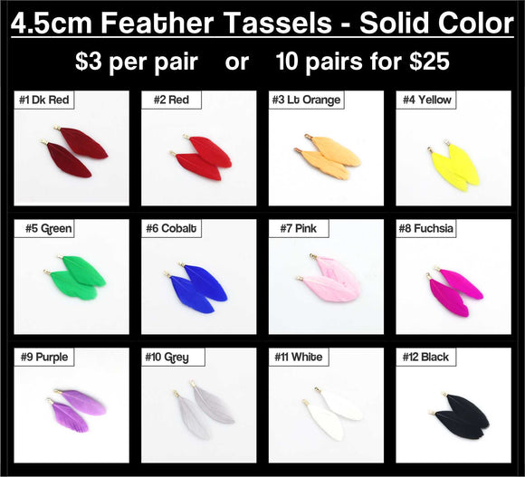Feather Tassels 4.5cm Solid colors