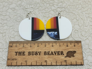 Resin Slab Inlay Earrings, color Combo #42