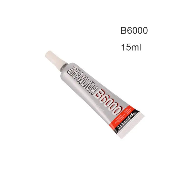 Single 15ml tube of B6000 glue with a precision tip on a white background